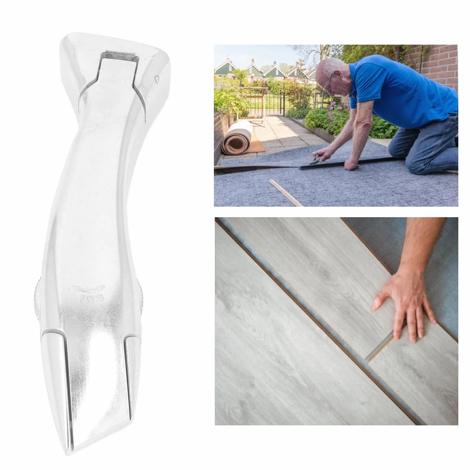Coltello da Taglio per Pavimenti in Plastica PVC con Vite di Bloccaggio, Lega di Alluminio, Custodia per Lama - Adatto per Lame Standard, Concave e a Uncino