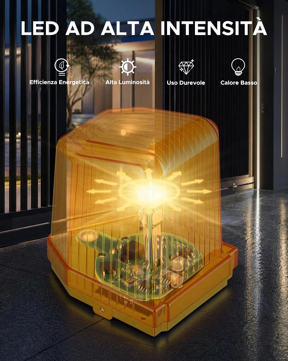 CO-Z Lampeggiante per Cancello Automatico 12V-265V AC/DC 2000 Lumen Lampeggiatore di Segnalazione Emergenza a LED Universale Compatibile con Motore Cancello Automazione CO-Z Impermeabilità IP54