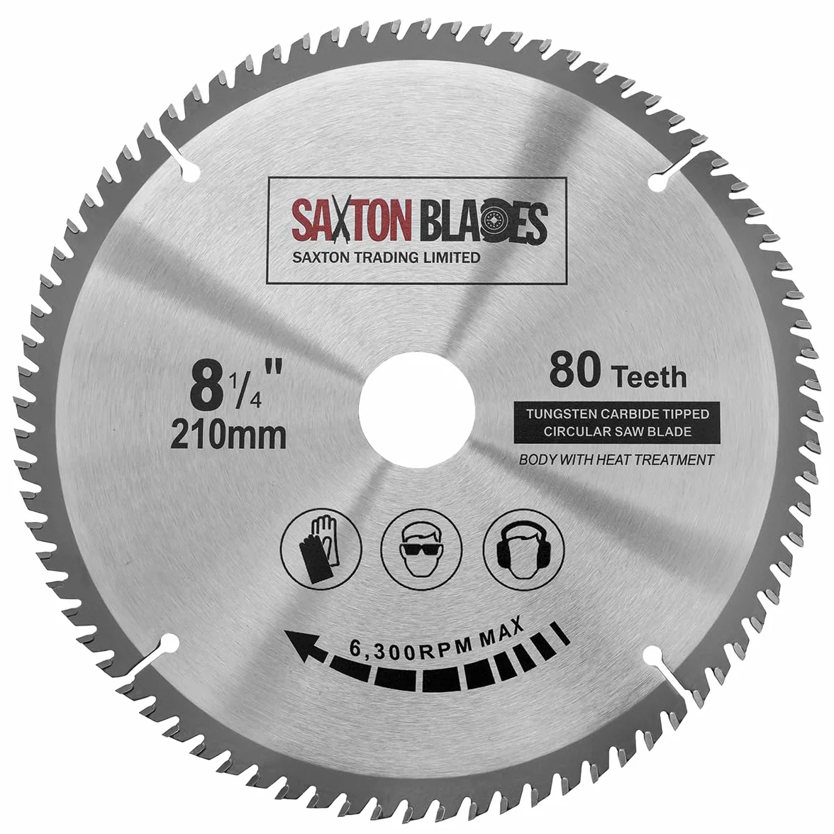 Saxton TCT, lama per sega circolare per legno, 210 mm x 30 mm, 80 denti per Festool, Dewalt Bosch, Makita, ecc.