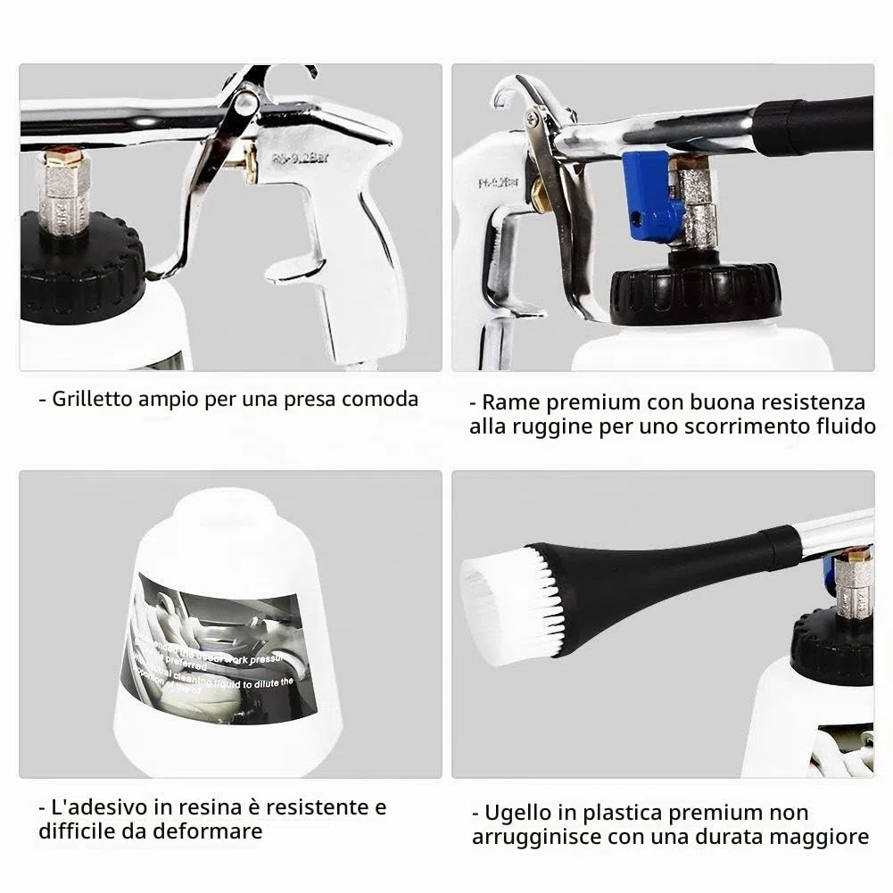 1L Auto Pulizia Pistola Foamaster Washing Cleaner Kit con 2 Set ugello spruzzatore connettore
