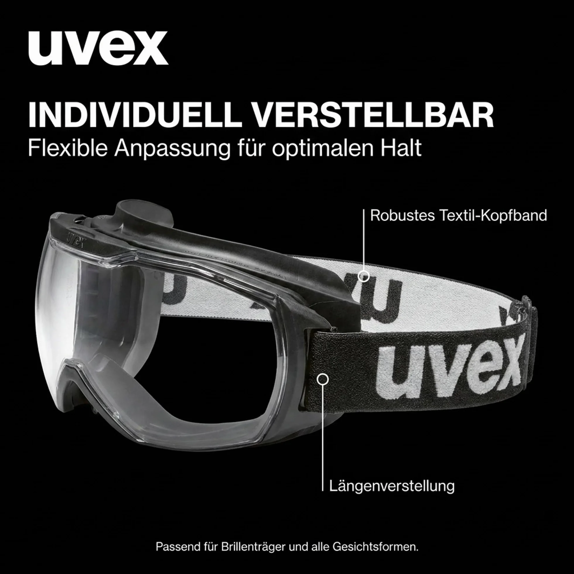 Uvex Megasonic occhialoni per occhiali da vista - Antiappannamento e antigraffi