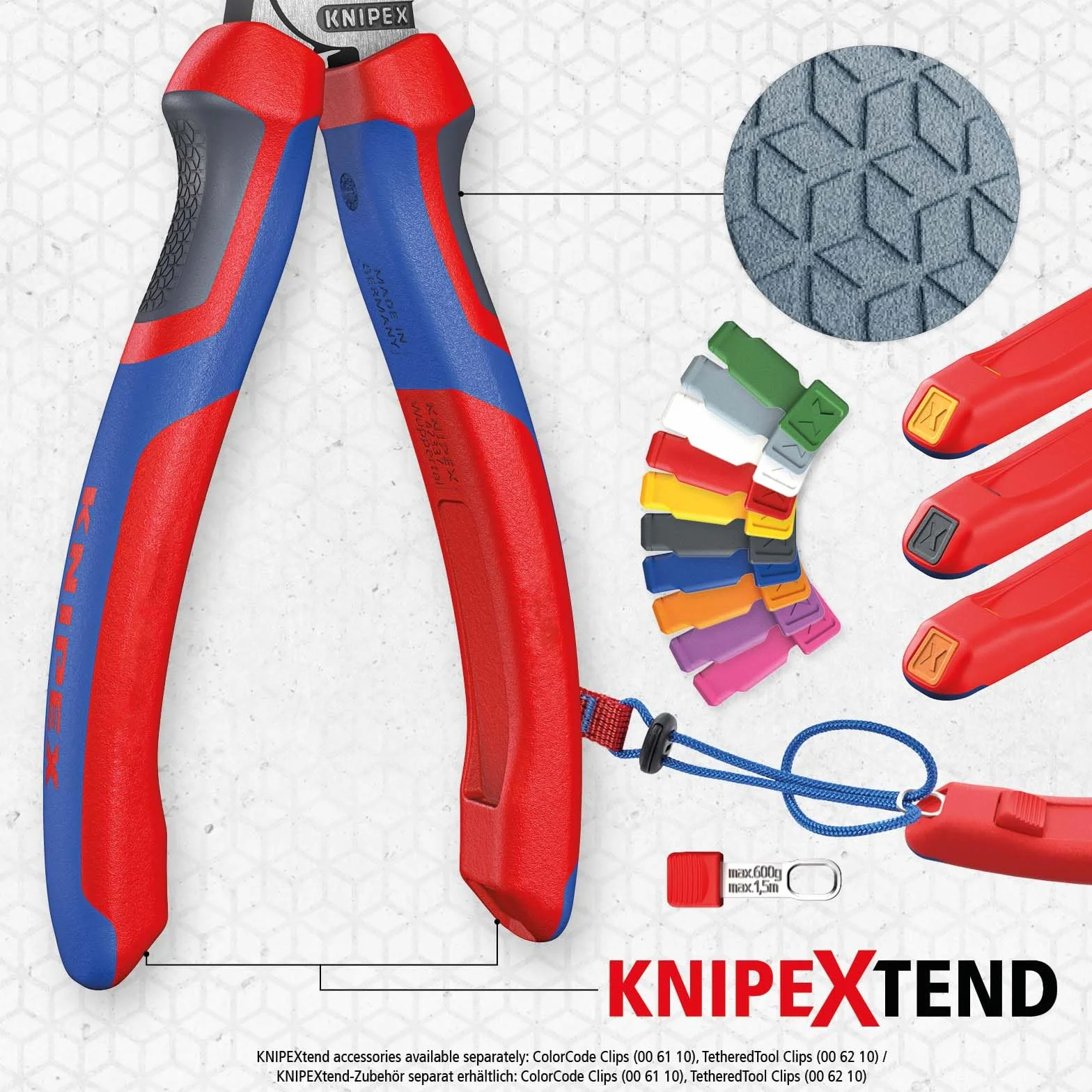 KNIPEX Pinza universale tipo forte con manici comfort 180 mm, 02 02 180