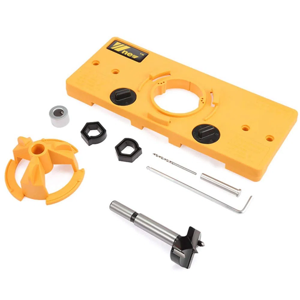 Dima per Fori a Tasca 35mm,Set di Guide per Cerniera Trapano Nascosta a Tazza Serie Fori Strumenti di Lavorazione del Legno Fai da Te
