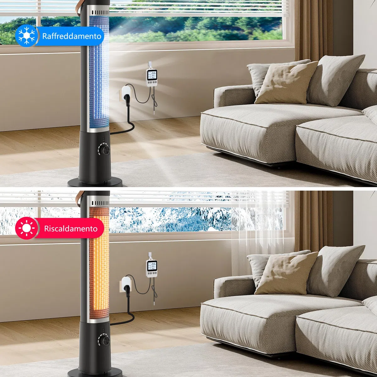 Presa di uscita del termostato digitale a spina, regolatore di temperatura di riscaldamento e raffreddamento, interruttore del riscaldatore e del raffreddatore, per terrario di incubazione