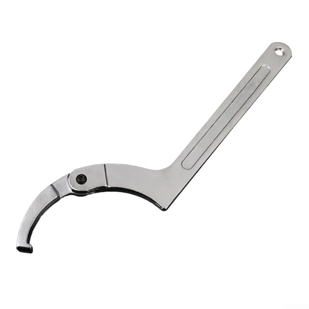 Chiave a gancio, 1 chiave regolabile a gancio a testa quadrata, per chiave a mezzaluna con estremità a gancio, per contatore dell'acqua (51-121 mm)