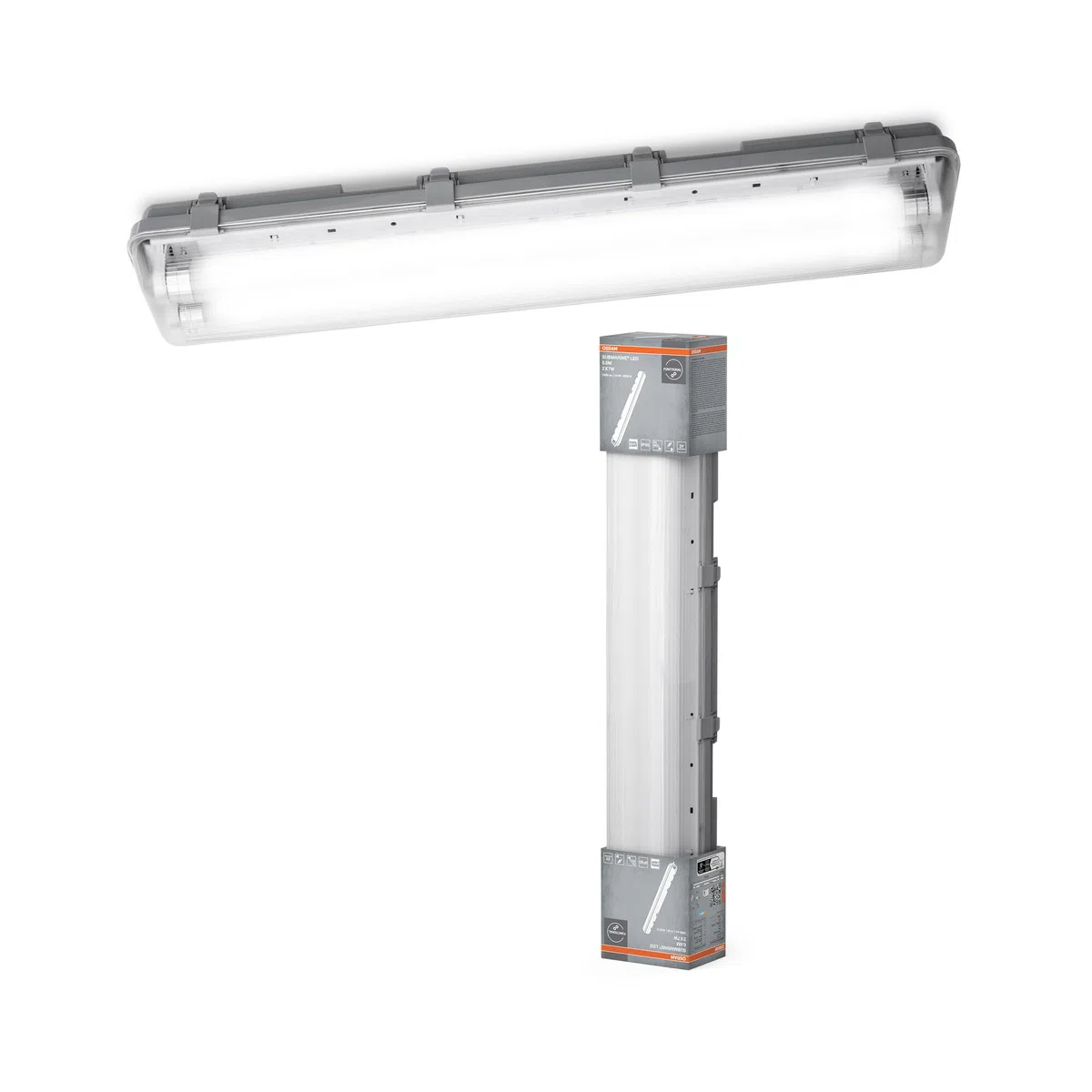 OSRAM Lampada LED impermeabile Submarine, 2x7W, bianco neutro 4000K, 1300lm, IP65, antipolvere e antispruzzo, per scantinati e garage