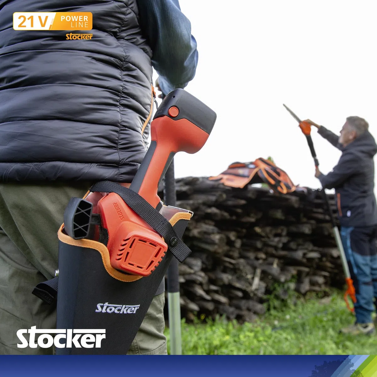 STOCKER - Caricabatterie Doppio 21 V Power Line - Ricarica Rapida per 2 Batterie - Compatibile con Tutti gli Attrezzi POWER 21 V - Durevole e Affidabile - Art. 312/8