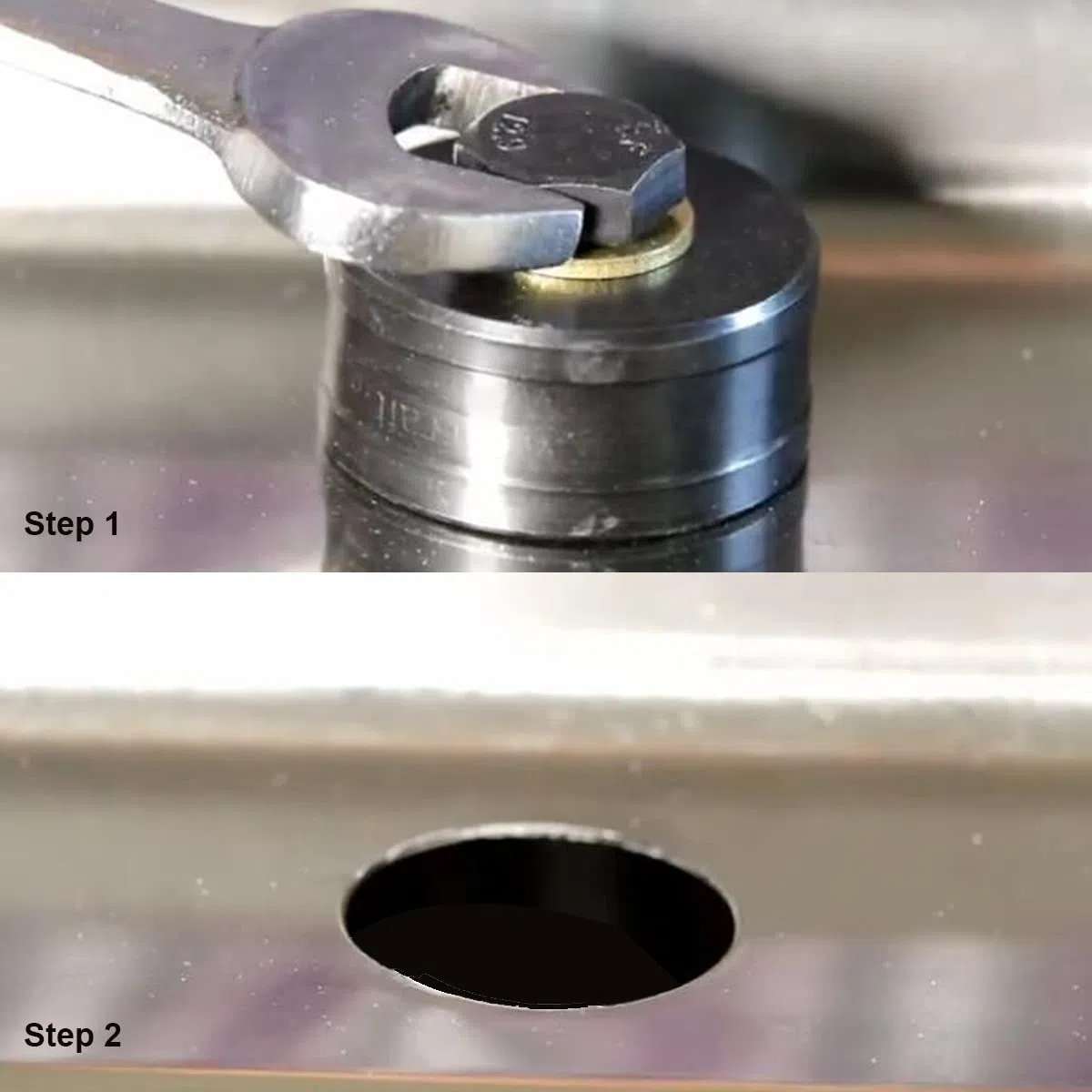 SagaSave Perforatrice esagonale in metallo per lavello, piastra in acciaio, acciaio inox, metallo 25 mm