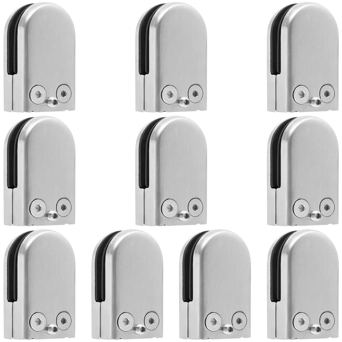 10 morsetti in vetro in acciaio inox, supporto in vetro per ringhiera con attacco piatto, clip in vetro per pali, ringhiere per scale, regolabile in vetro da 6 a 8 mm