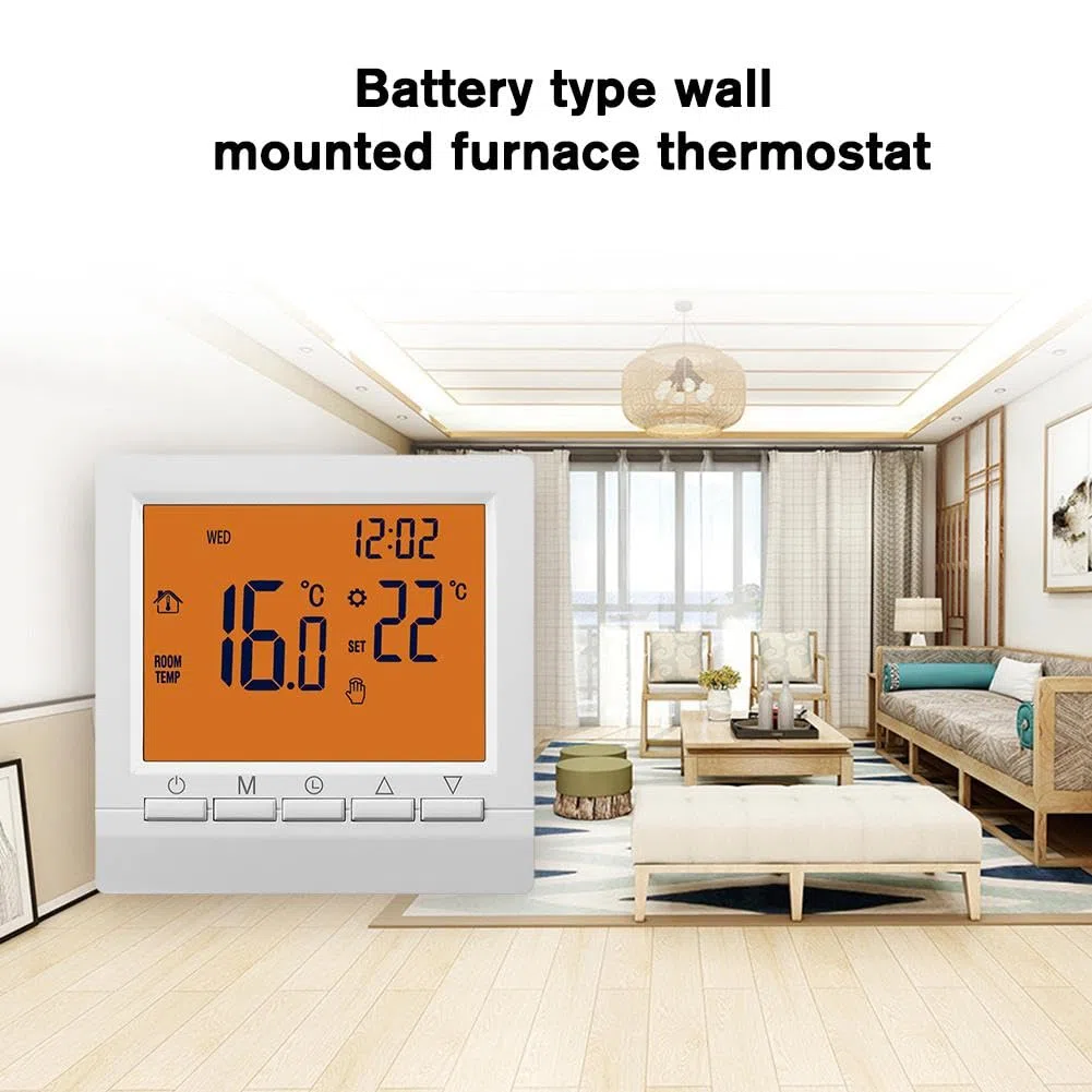 Termostato domestico digitale programmabile,Regolatore di temperatura ambiente termostato LCD digitale,Termostato caldaia a gas, Termostato di riscaldamento LCD a parete