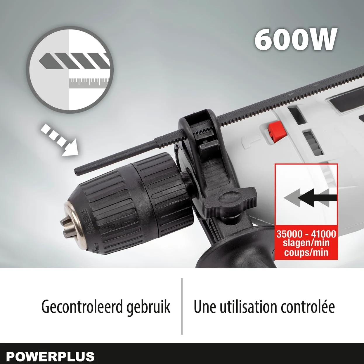 Trapano a percussione elettrico con cavo Powerplus POWC10200 600w