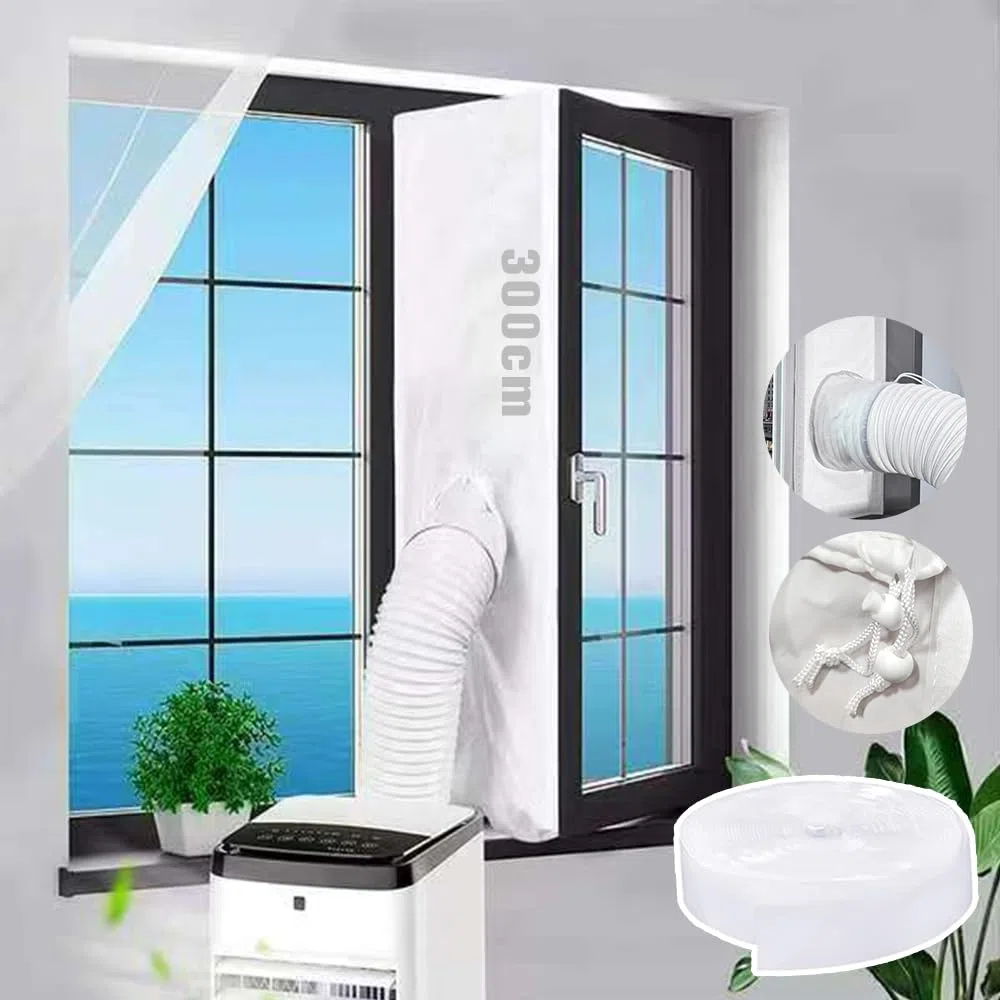 Guarnizione per finestra per aria condizionata mobile, 300 cm, con , guarnizione per finestra, tubo di scarico, climatizzatore senza foratura, guarnizioni per finestre, aria condizionata, guarnizione