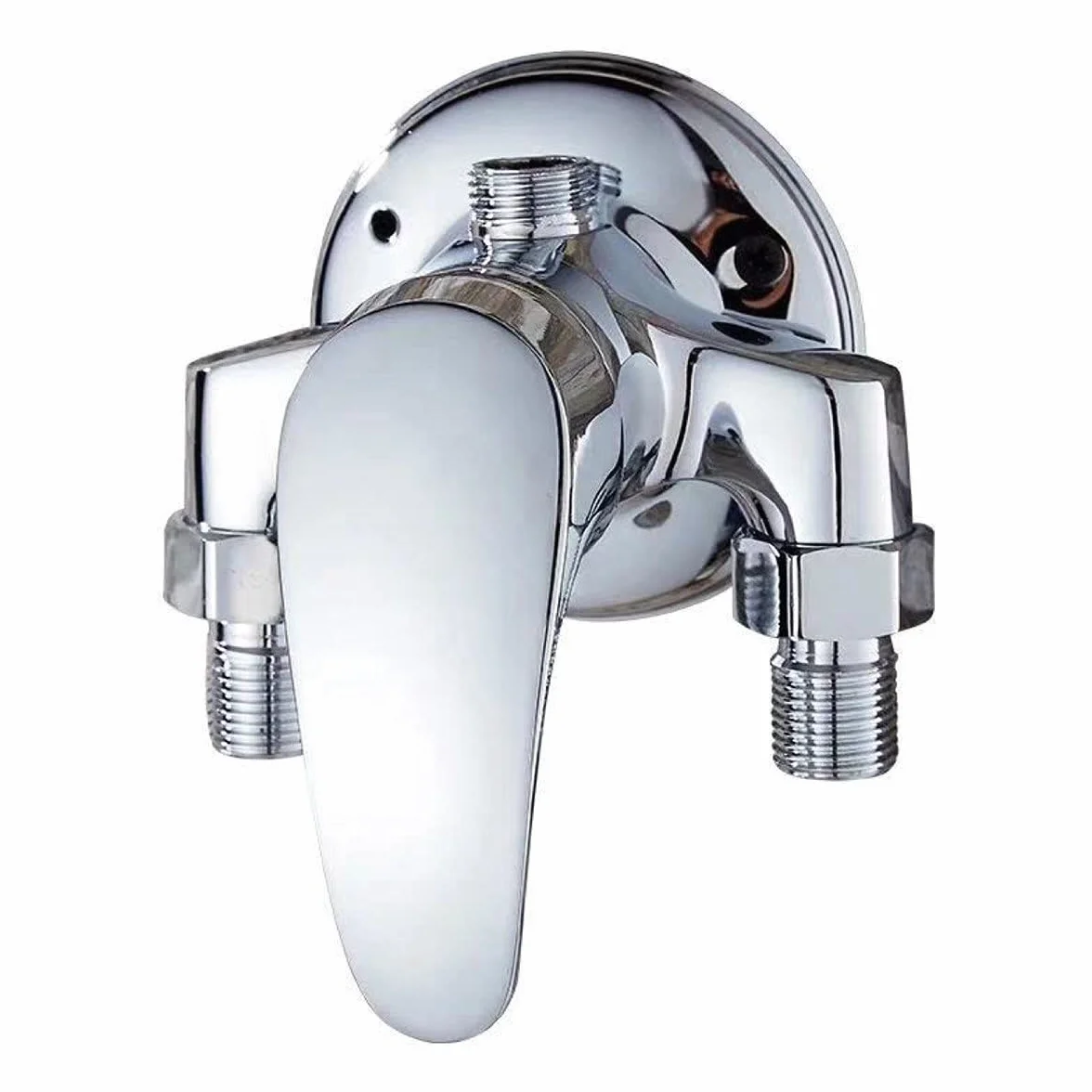 Rubinetto doccia da parete in ottone per bagno, rubinetto a una manopola per acqua fredda e calda, cromato