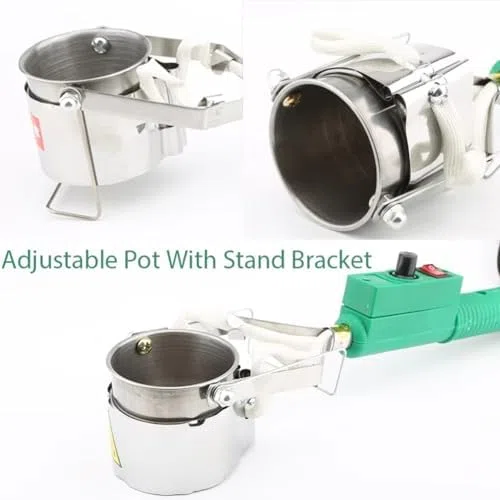 Crogiolo per Saldatura, Forno Elettrico per Saldatura Portatile da 420 W, Crogiolo Manuale in Metallo per Fusione del Piombo con Manico, Crogiolo in Peltro con Stagno per Saldatura da 1100 G