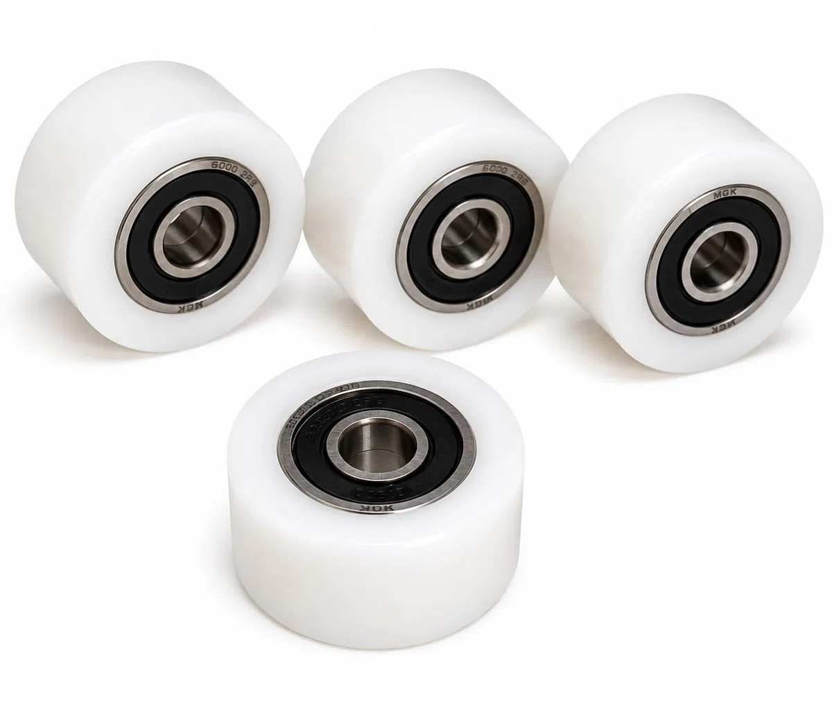 4 ruote in nylon poliammide diametro 40 mm larghezza 20 mm cuscinetto 10 mm precisione made in EU