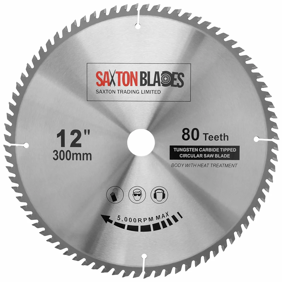 Saxton TCT Circular Lama per legno 300mm x 30mm x 80T compatibile con Bosch, Makita etc compatibile con 305mm Saws