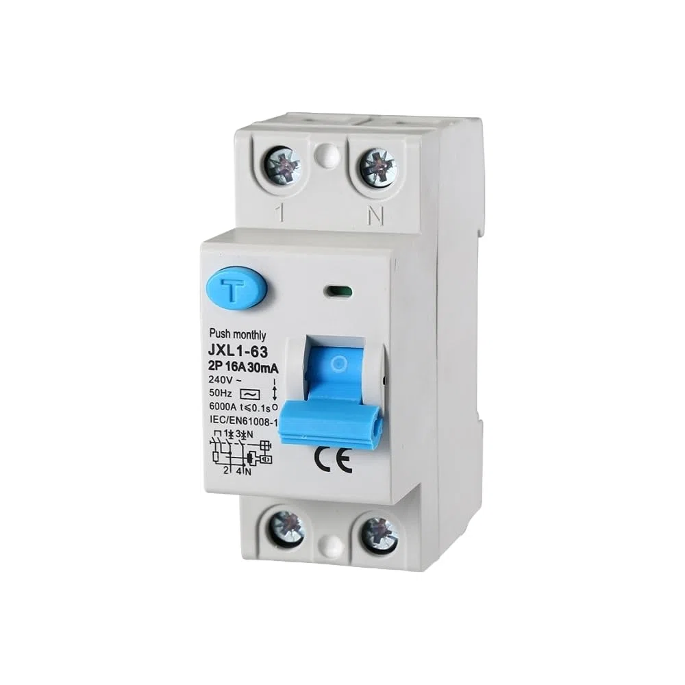 gloca Interruttore Differenziale Puro Salvavita 2P 30mA 220V-6KA CLASSE A 2 Moduli DIN (16 Ampere)