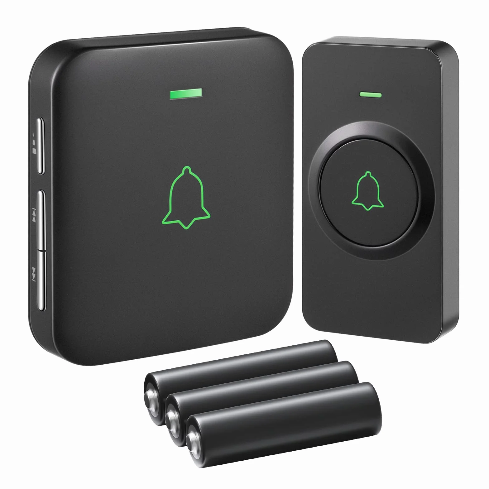 AVANTEK, campanello senza fili a batteria, mini campanello senza fili 300 m, impermeabile IP65, 52 melodie su 5 livelli di volume con indicatore LED, BA-11