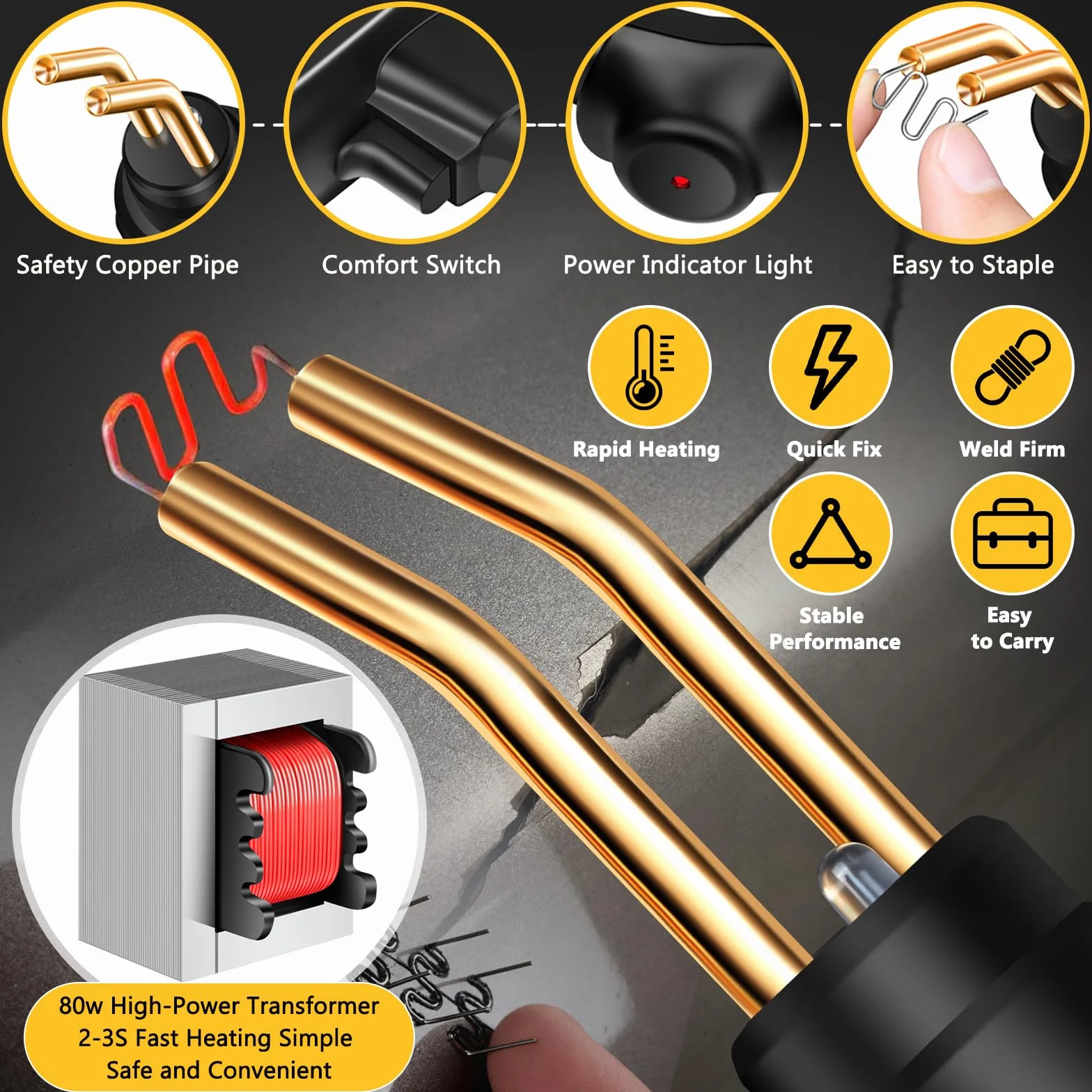 MOYKSRR 80W Saldatrice per Plastica, Kit di Riparazione Paraurti Auto con 800pcs 6 Tipo Graffette, Plastica Saldatrice Kit, Kit di Plastica Riparazione Saldatura per Auto Paraurti/Auto Ricambi