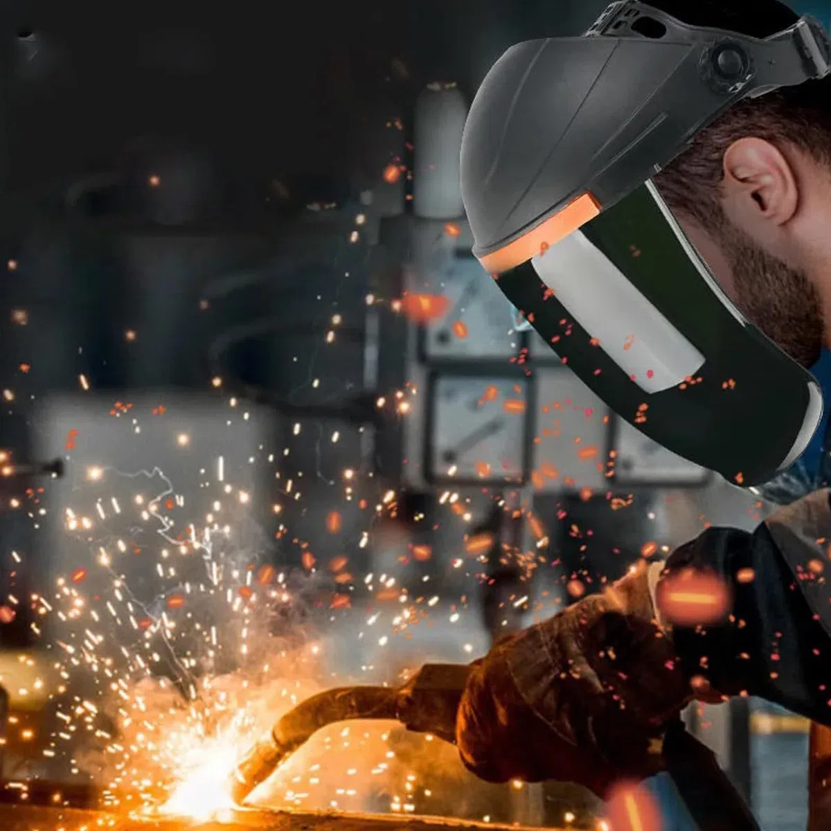Tyenaza Casco di Saldatura, Casco con Cappuccio per Saldatura, Maschere di Saldatura UV Protettive al Plasma Casco di Taglio per Saldatura Schermata ad Arco e Gas Argon