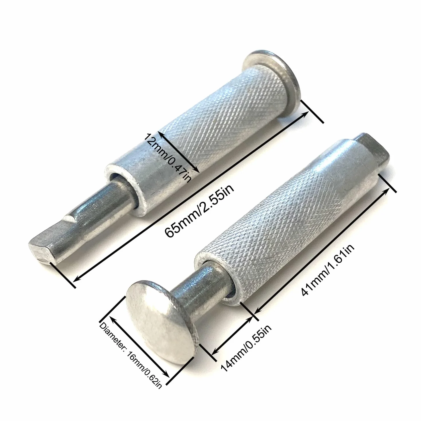 Viti di Ancoraggio per Teloni Bulloni di Ancoraggio per Coperture per Piscine Confezione da 10pcs Tasselli per Piscina 100% Acciaio Inossidabile (Acciaio-Alluminio) Retrattile 16 x 65 mm (10)
