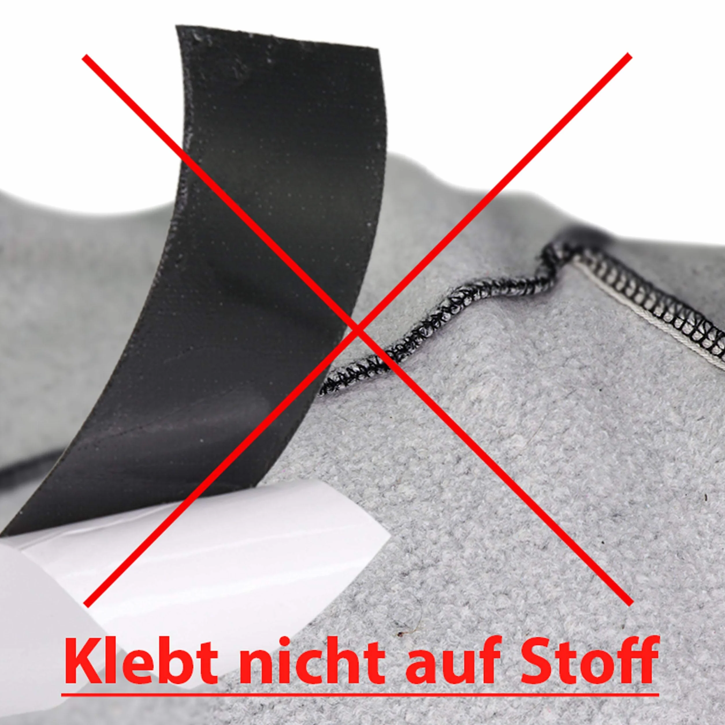 KLEBESHOP24 nastro a strappo adesivo extra forte con adesivo acrilico [SOLO PARTE MASCHIO] / nero, 20 mm x 8 m