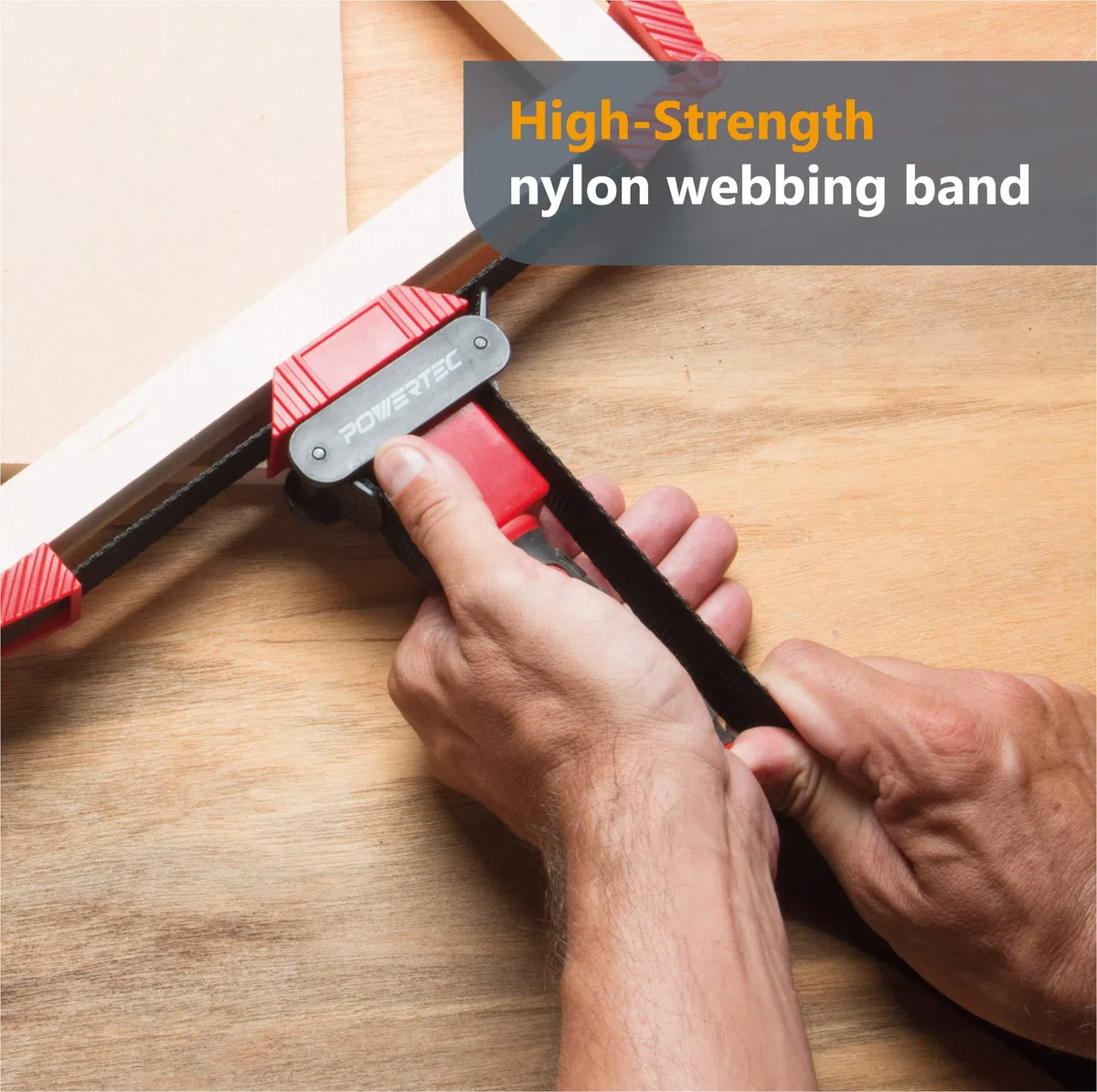POWERTEC 71122 Deluxe Polygon Quick Release Band Clamp | Supporto per cinghia di bloccaggio del telaio per la lavorazione del legno