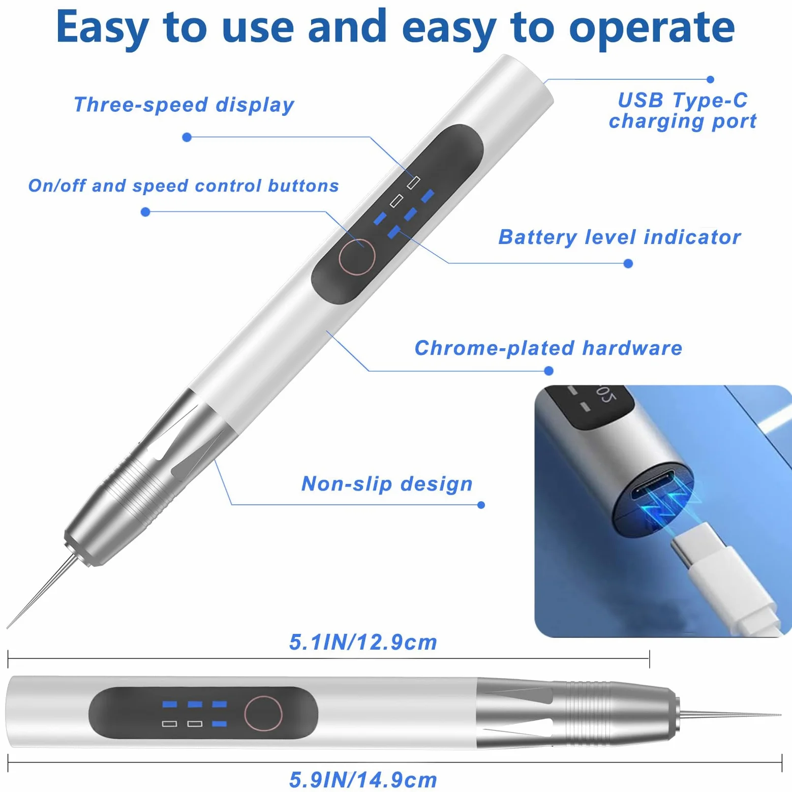 Penna elettrica per incisione, set di strumenti per incisione, portatile, senza fili, con incisione ricaricabile USB, incisione a batteria portatile fai da te