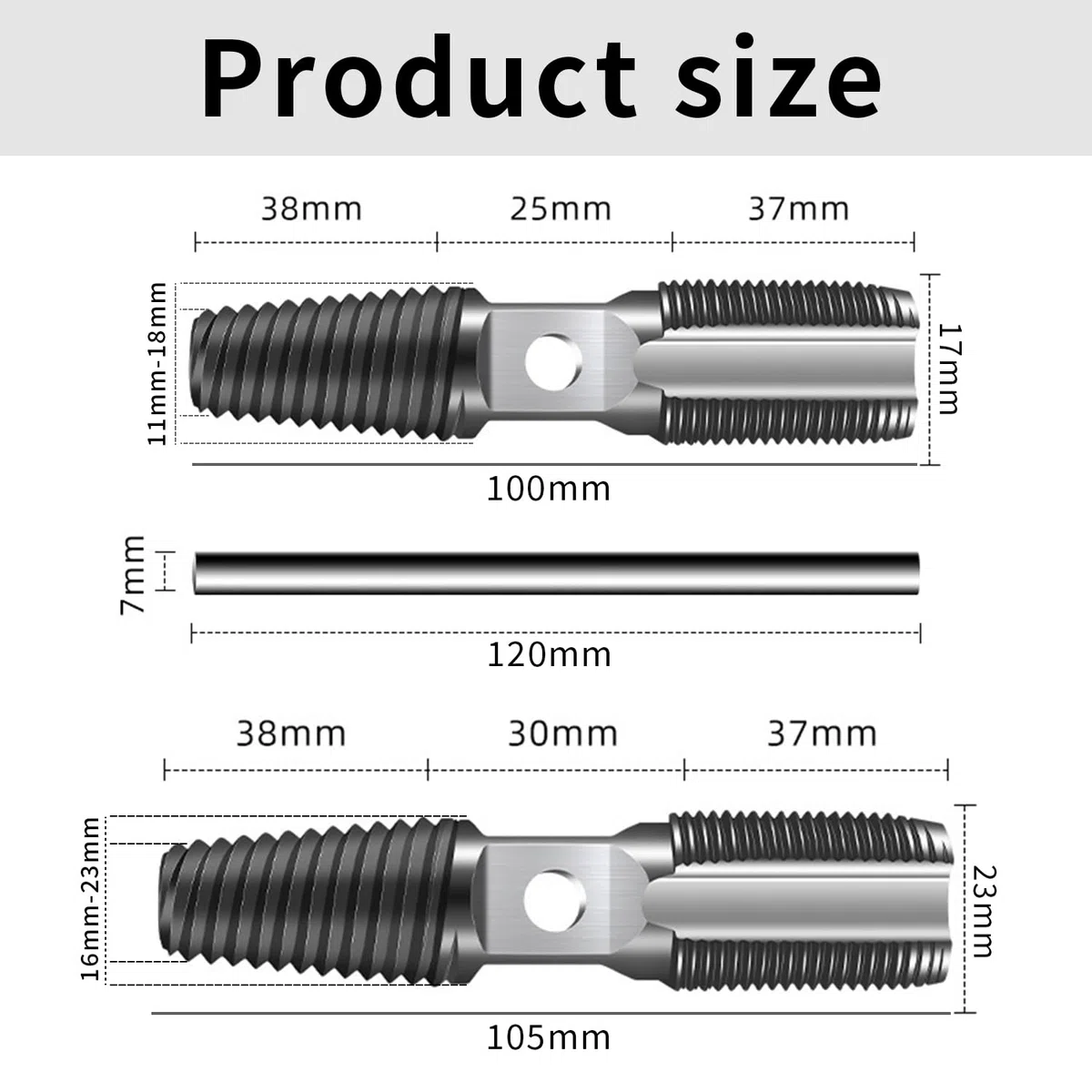 Estrattori per maschi, Viti Danneggiate Estrattore di Tubi rotti, Doppia Testa 1/2" e 3/4" Tubo Vite Rotto, Rubinetto per Tubi, Filettatura Esterna per la Riparazione di Connessioni Filettate di Tubi