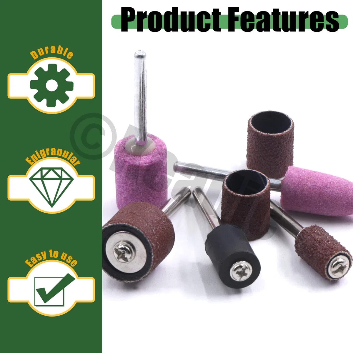 Keadic Il set di 136 ruote per lucidatura contiene manicotti abrasivi in ossido di alluminio e punta da trapano abrasiva con gambo da 1/8", accessori per utensili rotanti per metallo, plastica, legno