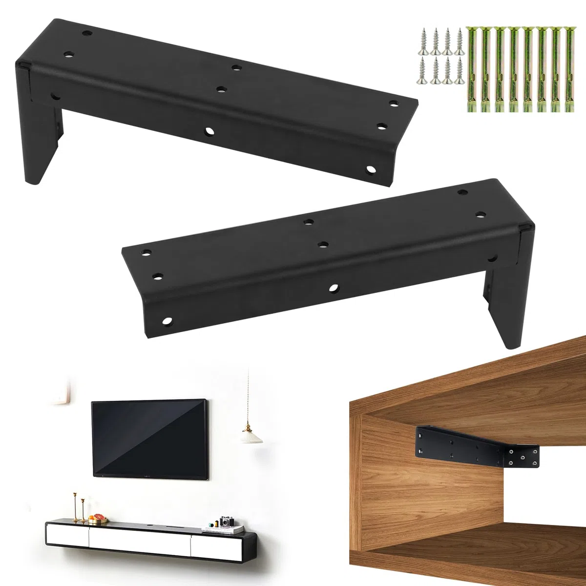 Staffe per Mensole Pesanti, Supporto per Scaffali, Design per Lavabo, Consolle per Lavabo, Della Parete Per La Parte Superiore Del Lavandino, Progettazione Staffa E Stabile TV, 22 * 8cm