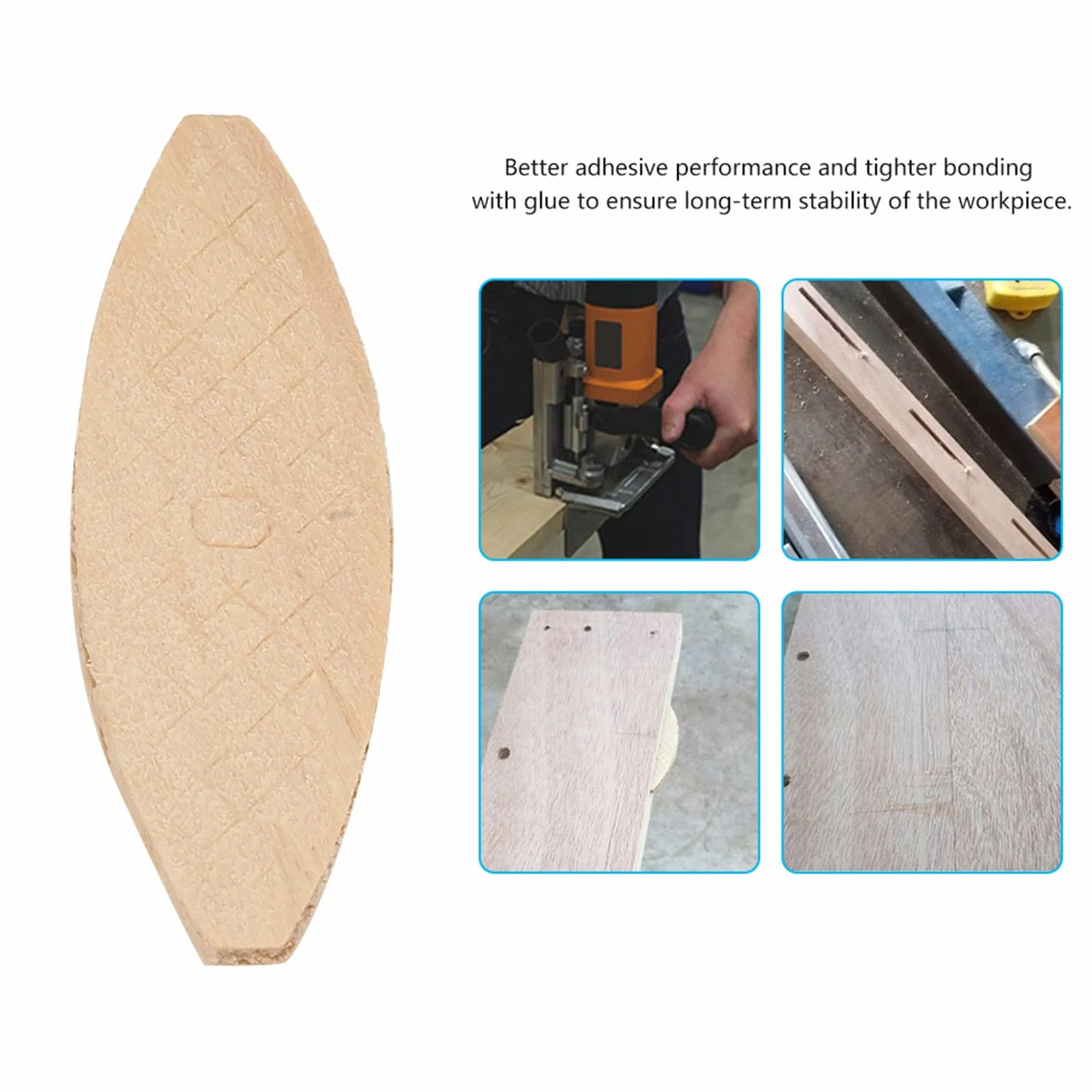 Biscotto Per Giunzione in Legno da 100 Pezzi, Biscotto Per Giunzione a Piastra, Strumento di Ancoraggio Per Tavola di Legno Per La Lavorazione del Legno(0#)