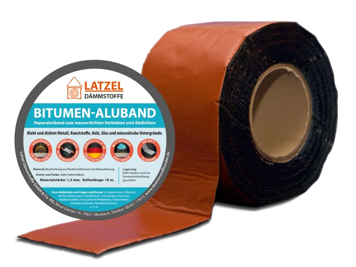 Nastro in alluminio bituminoso autoadesivo, resistente ai raggi UV, colore terracotta, rotolo 250 mm 10 metri