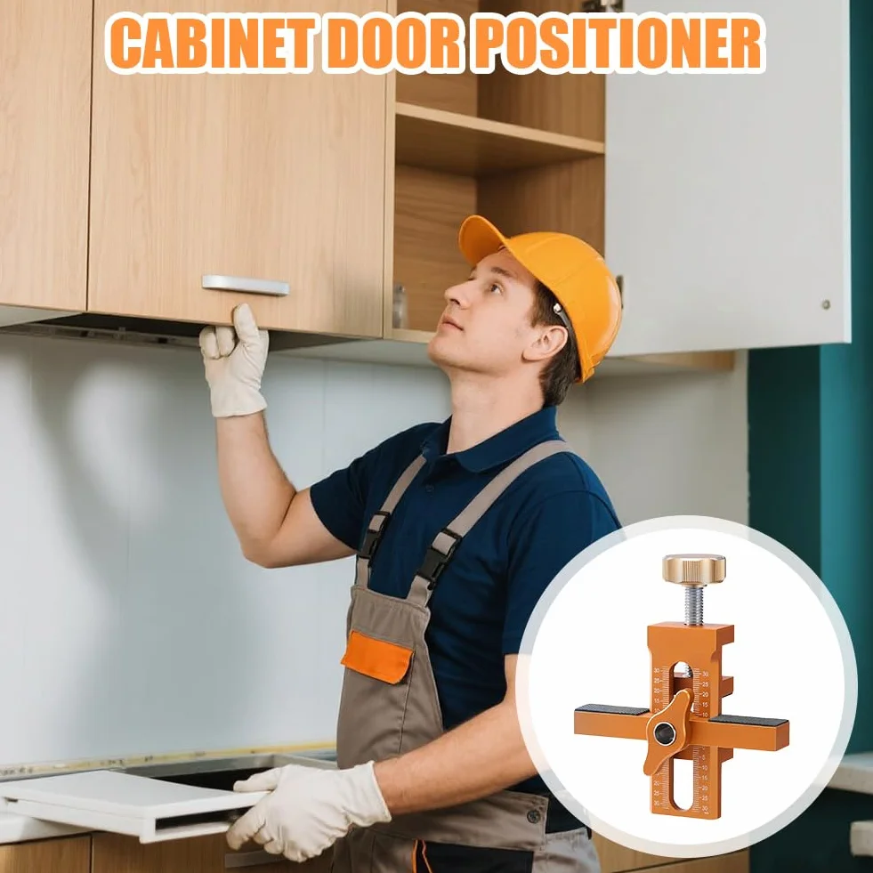 Posizionatore per porta dell'armadio regolabile, strumento di posizionamento e kit di perforazione, aiuto per fori precisi nelle ante dell'armadio