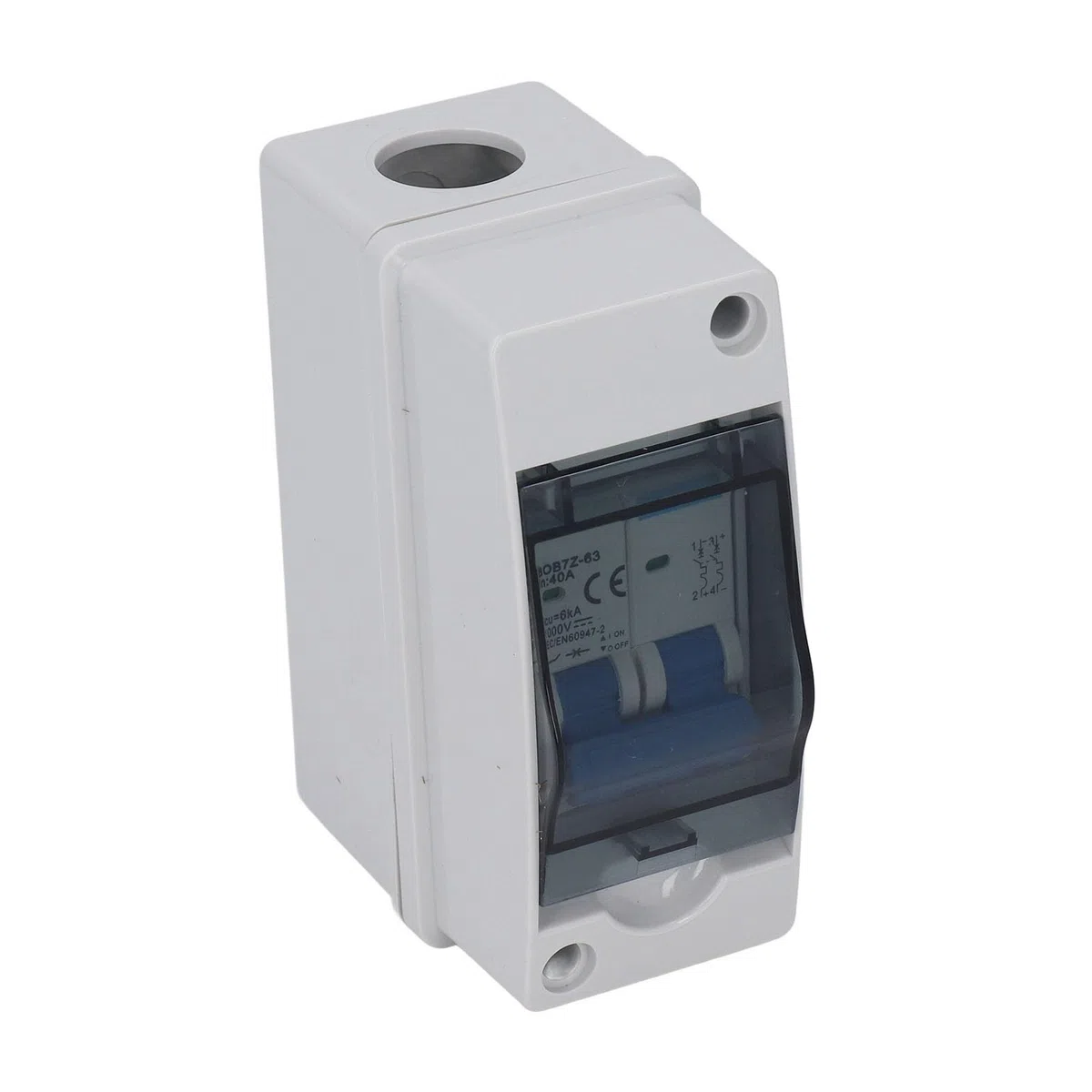 Interruttore Magnetotermico 40A DC Coperchio Protettivo Trasparente Interruttore Magnetotermico Miniaturizzato con Scatola di Distribuzione IP65 1000V