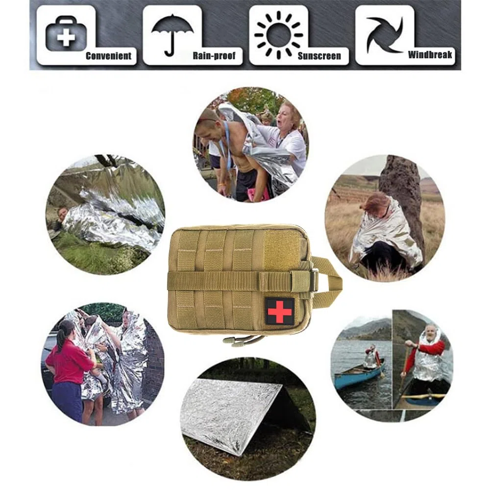 Mineup Kit di Primo Soccorso per Esterni, 46 pezzi Tattico Militare Trauma Kit di Pronto Soccorso, Kit di Emergenz Professionale, Kit Sopravvivenza per casa, auto, campeggio all'aperto, Cachi