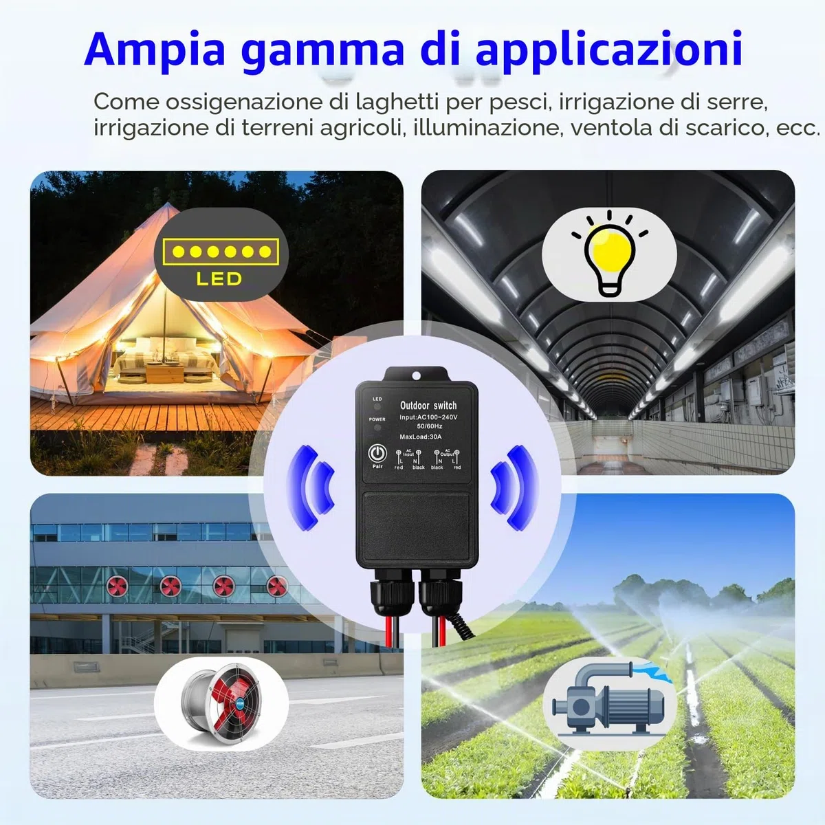 DieseRC Impermeabile interruttore con telecomando DC 8V-80V 30A relè per luci a distanza posizione umida Cantiere all'aperto Area Luce Pompa acqua Fattoria irrigazione Giardino Garage Magazzino