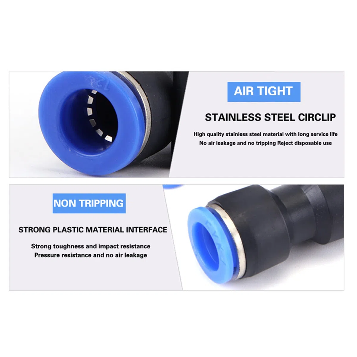 Raccordi pneumatici a forma di Y da 10 mm, 20 connettori per raccordi per linea d'aria, giunti rapidi in plastica, accessori per utensili pneumatici per tubi