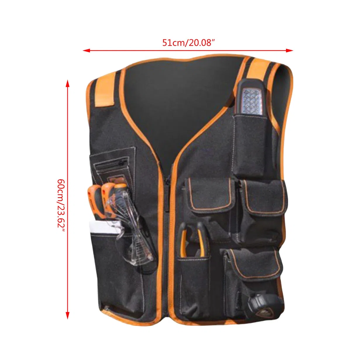Gilet da lavoro con tasca porta-utensili, manutenzione di sicurezza multipla, marsupio regolabile, elettricista