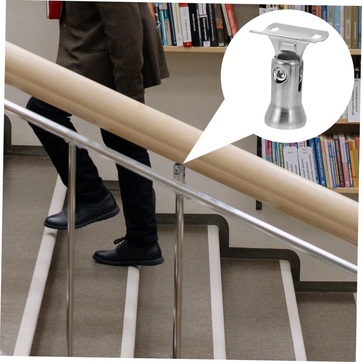 Hemobllo 8pezzi Supporto Per Corrimano Acciaio Inossidabile Per Scale e Ringhiere Staffa Resistente e Facile Da Installare Design Semplice e Finitura Liscia Perfetta Per Uso Ed Esterno