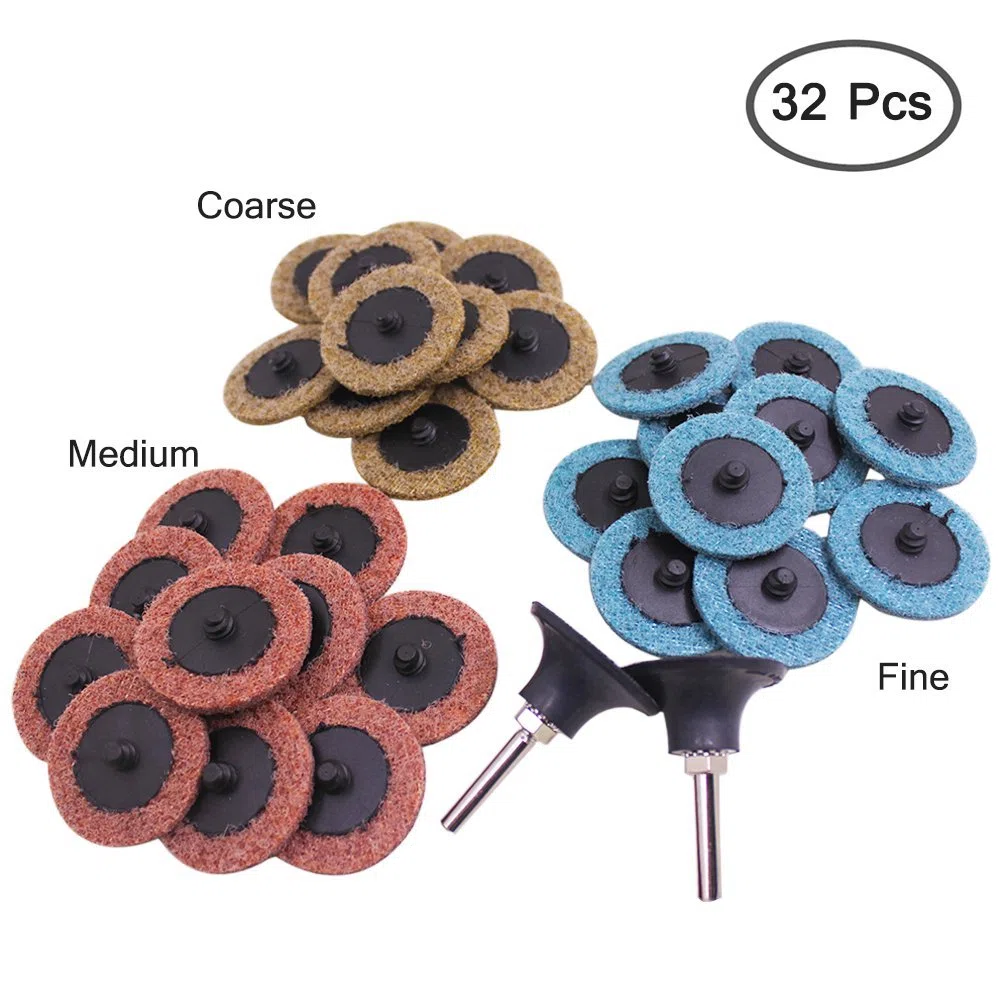 30 pezzi dischi abrasivi dischi cambio rapido set, fine/media/grossa, 5,1 cm/50 mm, con 2 pezzi 1/10,2 cm, superficie del gambo, Afunta condizionata dischi per preparazione di superfici striscia