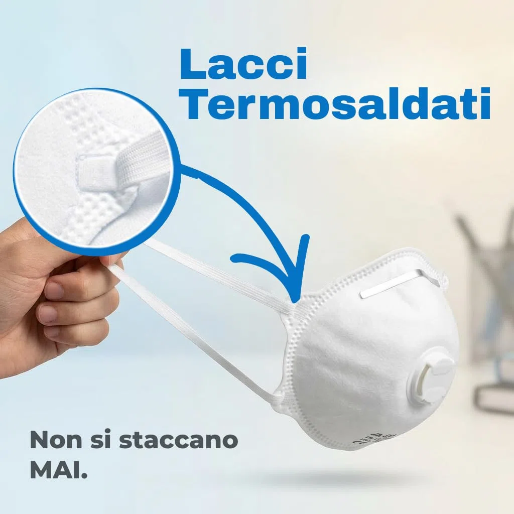 10 Mascherine FFP3 Certificate CE, Mascherina 5 Strati Con Valvola, Maschera Facciale di Protezione, Face Mask Protettiva Alta Efficienza di Filtraggio PFE≥99, 10 Pezzi