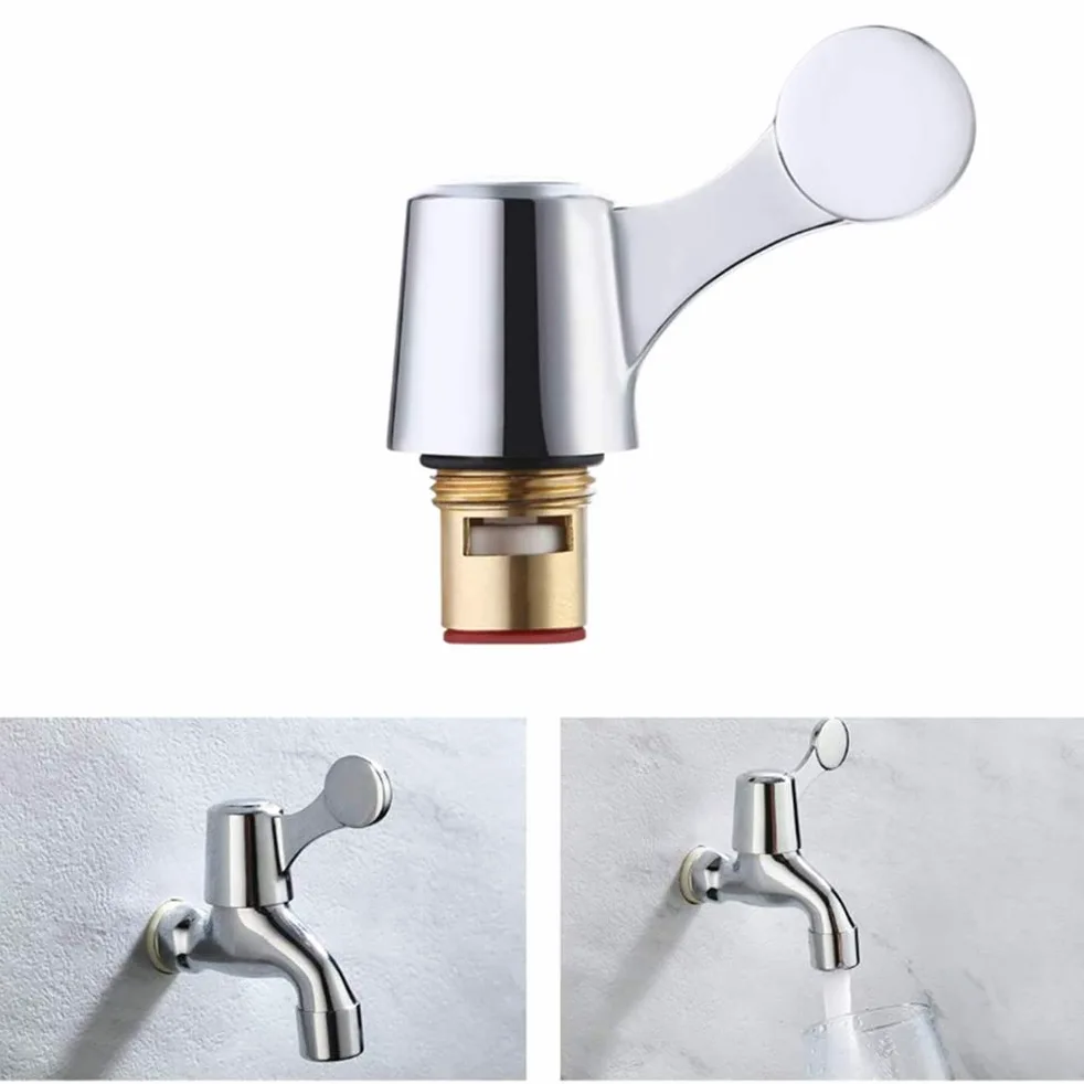 ManYing Un paio Ottone Ceramica Valvole di Vitone Rubinetto Valvola a Quarto di giro G1/2"per Casa Ufficio Cucina Bagno Cucina Caldo e Freddo NC004