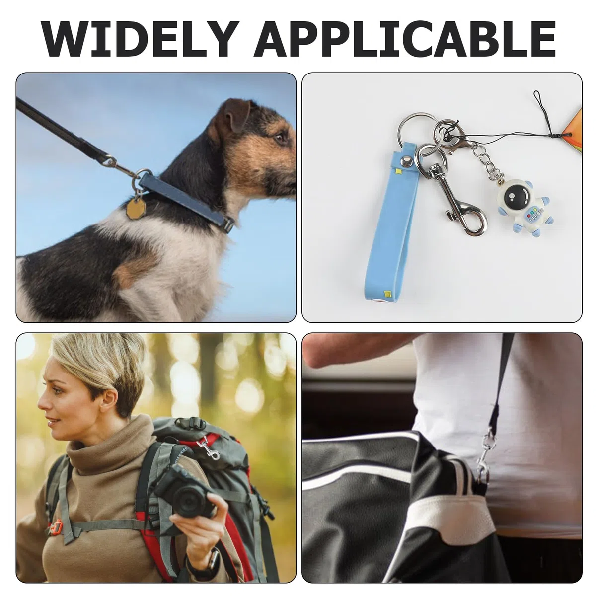 2 pz Ganci Portachiavi,Moschettoni in Acciaio Inox,Utilizzati per Alpinismo,Guinzagli e Chiavi per Cani