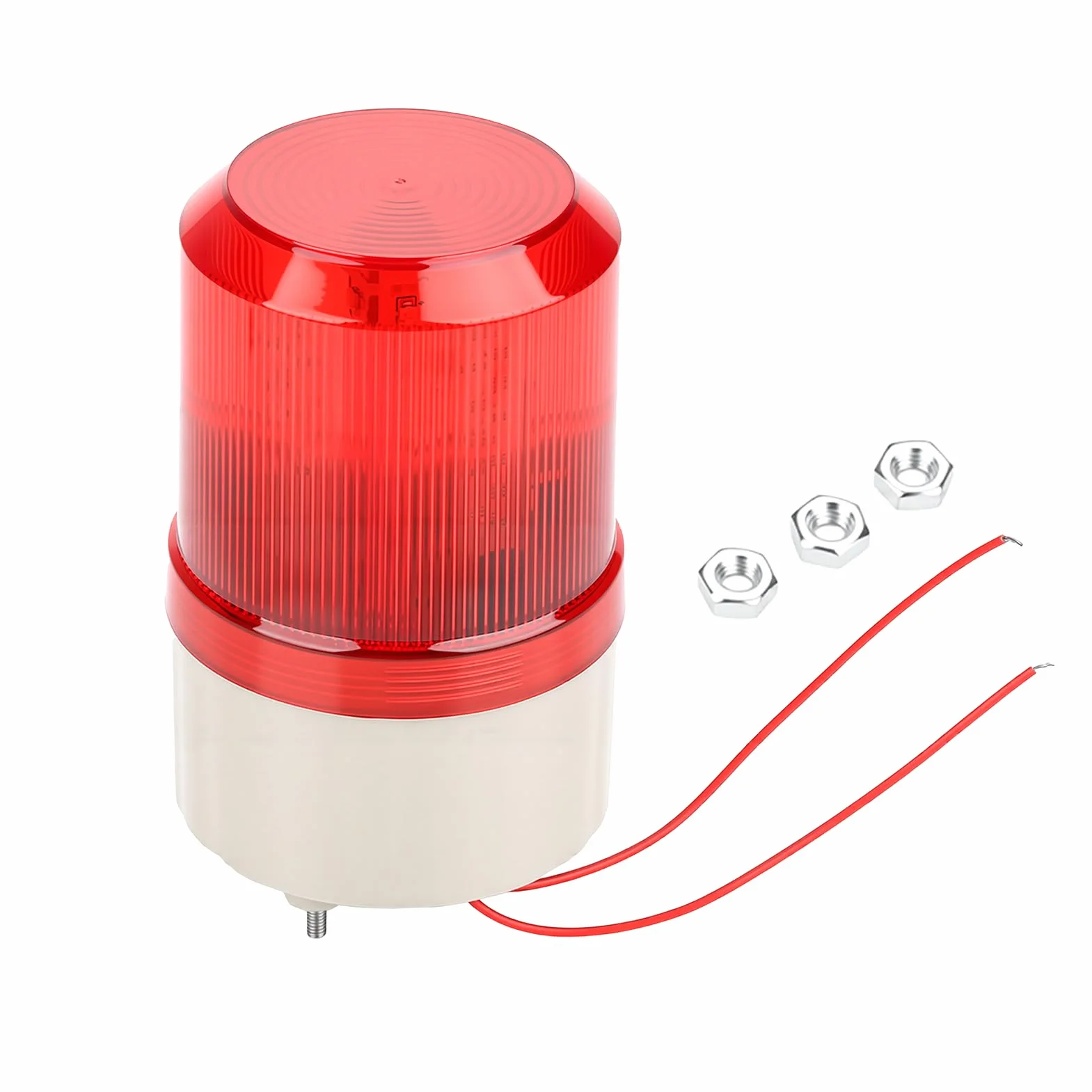 Sirena Allarme Esterno 220V con Luce Stroboscopica LED Rossa e Allarme Sonoro 100dB - Facile Installazione per Sicurezza Industriale e Domestica