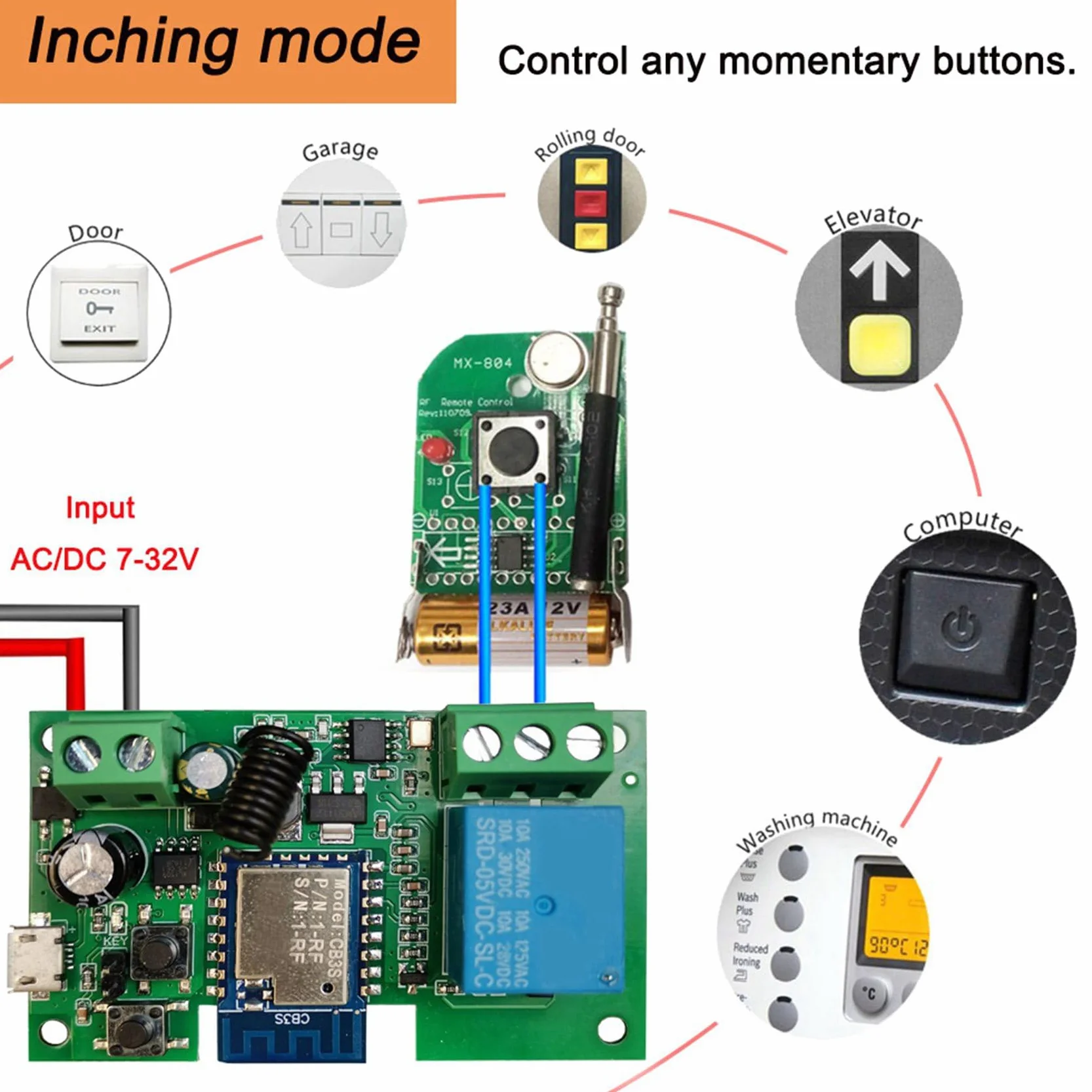 Tuya Smart Life - Relè WLAN da 12 V, modulo di commutazione, timer, autobloccante, funziona con casa, controllo a 2 vie
