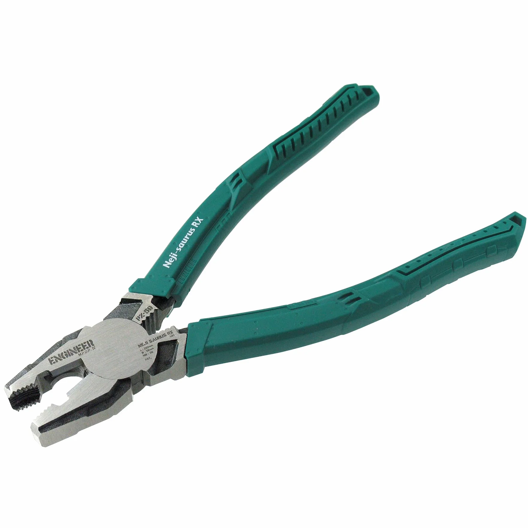 Large multi function combi pliers with neji-saurus 'damaged screw' extracting jaws. Made in Japan. Engineer pz-59