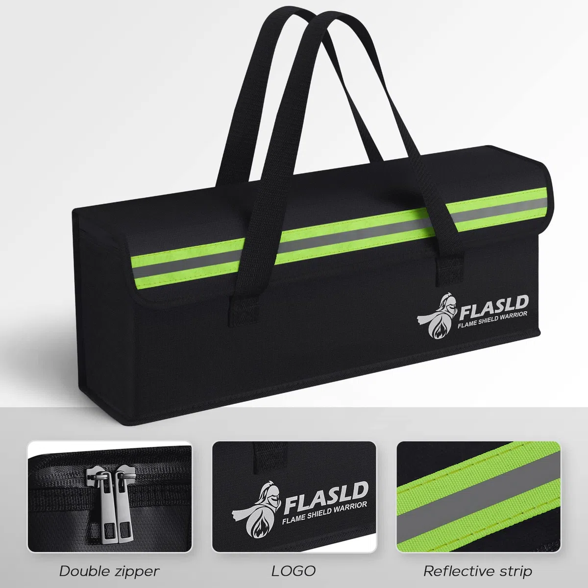 FLASLD Lipo - Borsa sicura per batterie a prova di esplosione, grande capacità per ricarica e stoccaggio della batteria Ebike 49 x 11 x 18 cm