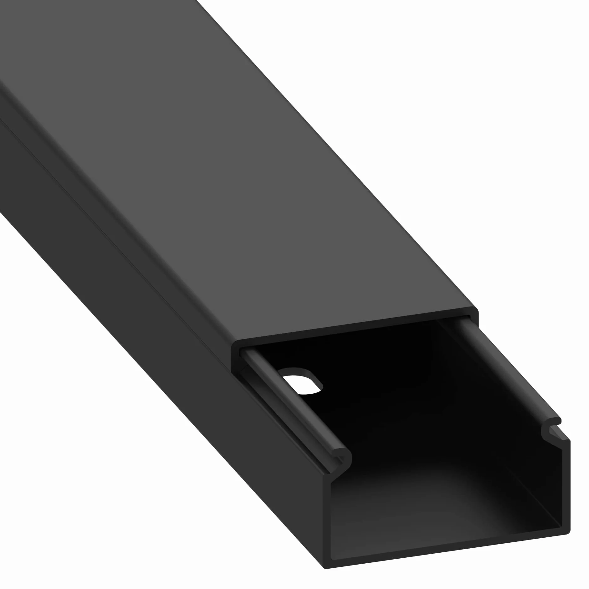 Habengut | canalina per cavi (con fori di montaggio nel pavimento) 15x30 mm, in PVC, lunghezza 4 m (4 x 1 m), nero