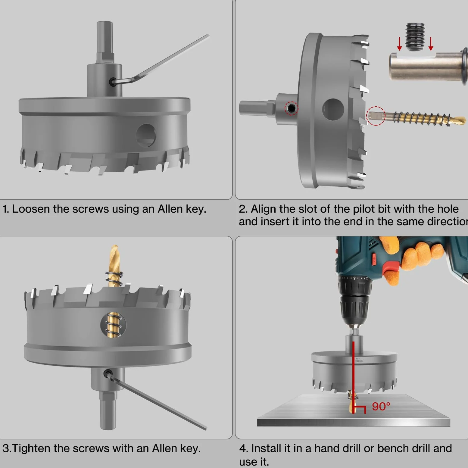 Lytool 100 mm Sega a Tazza in Carburo,Sega a Tazza in Acciaio Metallo per Lamiera di Acciaio Inossidabile,Metallo, Ferro, Acciaio Dolce,Acciaio Legato,Alluminio,Pannello di Alluminio